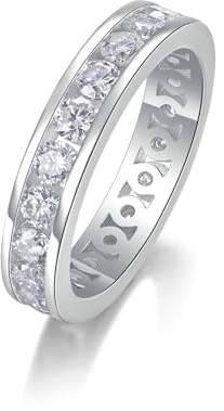 Whoiy Damen Ring Gold 950 Echtgold, Hochzeitsring Ewigkeit Moissanite Ehering Platin Trauringe für Frauen Gr. 61 (19.4)