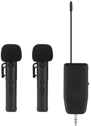 Fabater Microfono Wireless Ad Archetto da Collo con Riduzione del Rumore per Insegnare il Karaoke, Portata 30 M, PA Portatile per Educatori Ed Artisti, Ricaricabile di Tipo C (1 ricevitore con 2