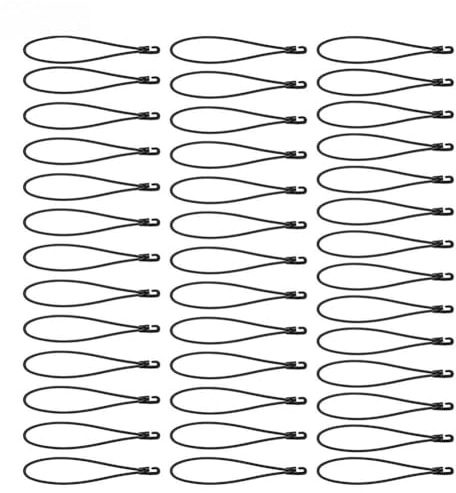 Opatiny Paquete de 20 cuerdas elásticas con ganchos, cuerdas elásticas ajustables de 25 cm para camping, lonas, toldos y seguridad de equipo al aire libre