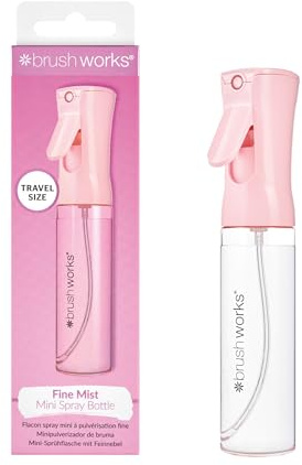 Brushworks Fine Mist Mini Spray Bottle – Refillable 80ml Travel Sized Sprayer for Hair Care, Styling, Curls, Skin Hydration, Plant Care & More – Portable, Versatile & Cruelty-Free