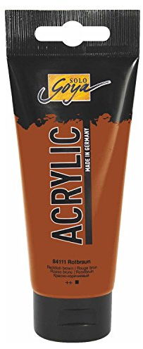 KREUL 84111 - Solo Goya Acrylic, 100 ml Tube in rotbraun, cremige vielseitig einsetzbare Acrylfarbe in Studienqualität, auf Wasserbasis, schnell und matt trocknend, gut deckend, wasserfest