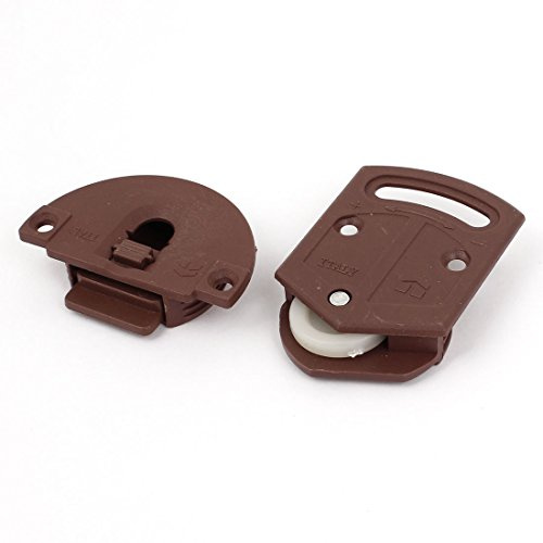 uxcell Kunststoff 3,6 mm Mount Loch Kleiderschrank Schiebetür Roller Teller, Brown