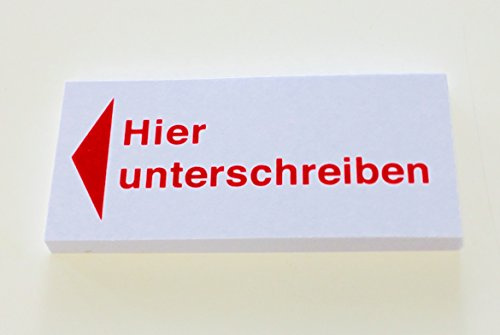 Haftnotiz  Hier unterschreiben 
