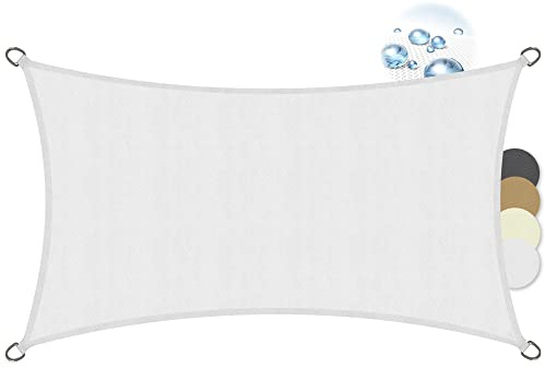 Sol Royal Rectangular Sun Shade Sail 4x2 m PES Breathable & UV-light resistant Sun Shades for Garden Sail Canopy Waterproof Terrace Balcony & Pool - 400x200 cm White - SolVision PS9