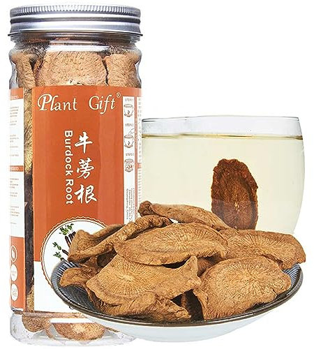 Plant Gift 100% Roasted Burdock Root Tea, 牛蒡茶 Tè della radice del bardello arrostito, erba medicinale, erbe di massa essiccate, tè del bardello dell'oro, uso medico organico e sano 100g / 3.52oz