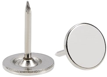 sourcing map 150 Stück Polsternägel, flacher Kopf 11mmx13mm Möbelnägel，Reißnägel für Möbel, Sofa Kopfteile Silber