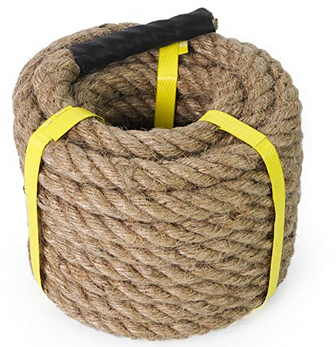 Aoneky Cuerda de Yute Natural - 14/16/20/22/25/30/40/50mm, 8/15/30M, Cuerda Gruesa Decorativa de Cáñamo Torcida para Bricolaje Hogar Casa Jardín Deportes, Marrón (30M × 25mm)