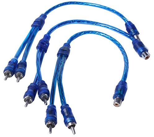 Gaoominy 3 pcs conexion de Audio para 1 RCA Hembra a 2 RCA Macho Adaptador de Cable Divisor