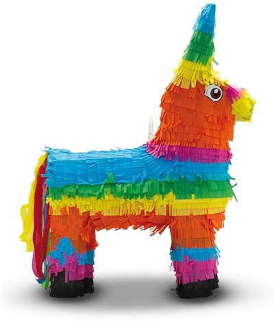 Party Factory – Pinata bunter Esel für Jungen & Mädchen zum Befüllen & aufhängen – Schlag-Piñata als Party Deko in 41x14x55 cm für Geburtstag & Mottopartys – Partyspiel Motiv-Pinjata für Kinder