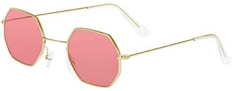 Klassisch Sonnenbrille Sechseck Sunglasse Metall Damen Mode Randlos Klar Ozean Gläser Sonnenbrille Uv400 C3