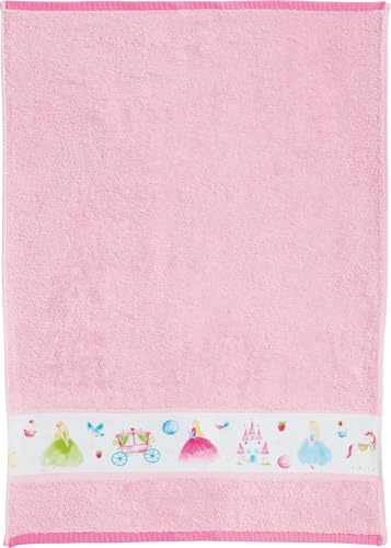 Erwin Müller Kinder Badetuch Frottiertuch Prinzessin Baumwolle rosa Größe 70x110 cm - kuschelweich, saugstark, langlebig, mit Aufhänger