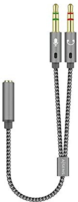 AISENS - CABLE ADAPTADOR AUDIO JACK 3.5 4PINES/H-2XJACK 3.5 3PINES/M.