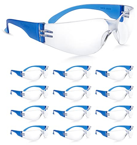 amoolo Safety Glasses for Men Bulk of 24, Protective Eyewear for Men Women, ANSI Z87.1 Impact Resistant Eye Protection for Work, Lab, Construction