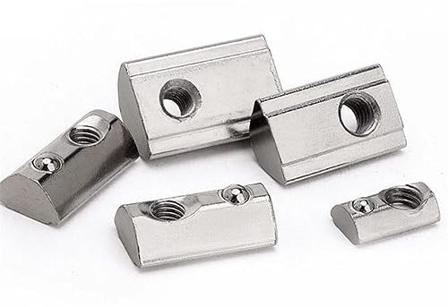 100 Stück M8 Nutenstein Nut 8 für 3030 Alu Profil 8mm mit Zentrierung Federkugel