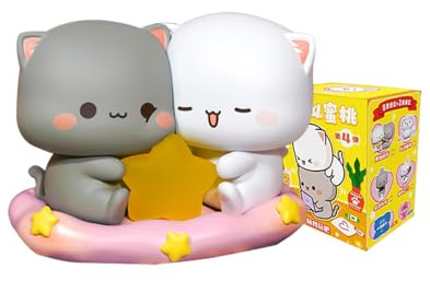 Mitao Cat Series 4 Blind Box Kawaii Figuren Action Random Collection Guess Blind Bag Sammlerstück Desktop Ornamente Niedliches Modell Geburtstagsgeschenk (1 Pack)