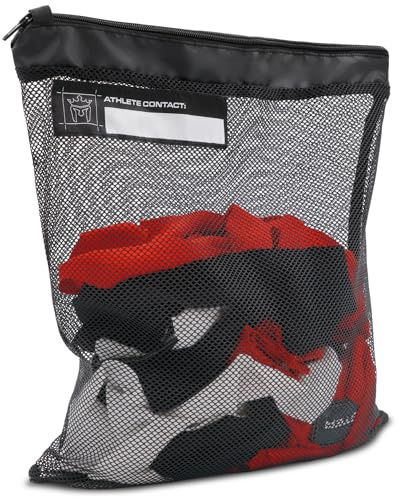 Meister Athlete Wash Bag - Mesh Sports Laundry Bag w/Zipper Lock - Black