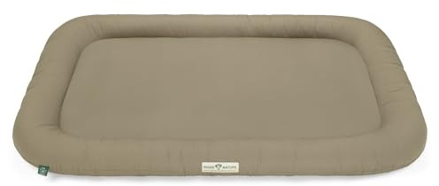 HOUND & NATURE Hundekissen Arosa - weiches Liegekissen für größere Hunde - Öko-Hundebett waschbar, hygienisch, robust & nachhaltig (L - 115x75 cm - Taupe)