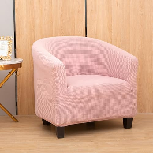 Surwin Sesselbezug Elastische Sesselschoner, Einfarbig Sesselüberwurf Jacquard Samt Chair Schonbezug Sofabezug für Clubsessel Lounge- & Cocktailsessel (One Size,Rosa)