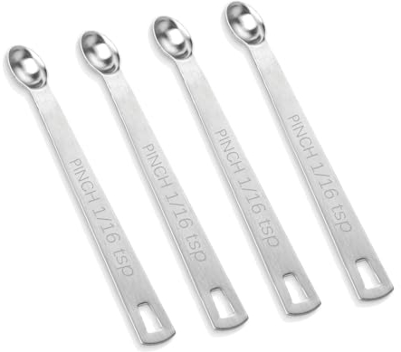 4 PCS Stainless Steel Mini Measuring Spoons - 1/16 Tsp | 0.33 mL | 0.33 cc