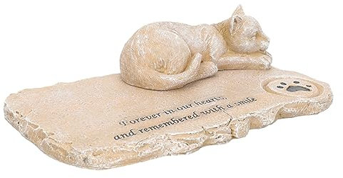YARNOW Pierre Commémorative Extérieure pour Animaux de Compagnie Accessoire Décoratif pour Chat Pierre Tombale pour Chat Réaliste en Résine pour Jardin