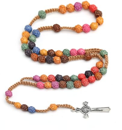 VYIBPDY rosarios religiosos, rosario para cristianos católicos, comunión religiosa, bautismo, misa (53,5 cm)