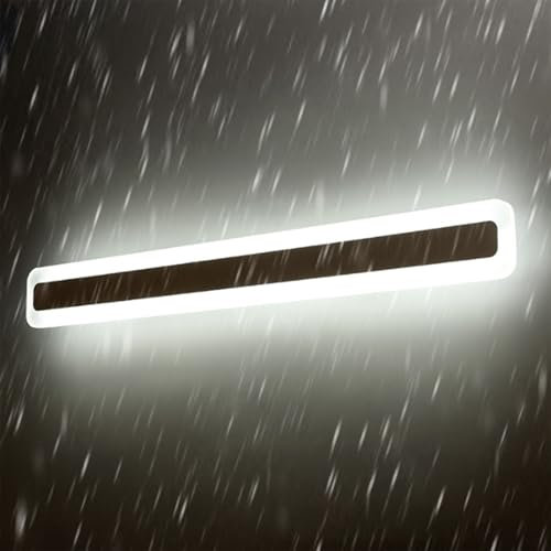 GZZBMY LED Spiegelleuchte Bad Weiß Rechtecke Wandlicht Innen Modern Leselampe IP44 Wasserdicht Badleuchte für Wohnzimmer Schlafzimmer 3000K/6000K Dekorative Beleuchtung Acryl (Weißes Licht,100cm)