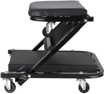MOMOBC Mechanikersitz, Kfz-Rollliege, 91,4 cm, 2-in-1-Z-Rollliegesitz, schwarz, zum Hinlegen oder Sitzen, Stabiler, Faltbarer Werkstatthocker