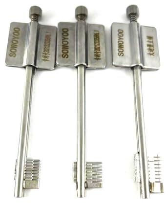 QiDAi Vielseitiges Fahnenmast-Schlüssel-Set, 3-teiliges Set, DiBao Safe Lock Open Tool AK8 BK7 CK6 und andere Fahnenmast-Schlüssel, Lockpick-Set, professionelle Schlosser-Werkzeuge