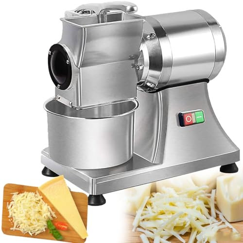 YANGYMM Rallador eléctrico de queso, triturador de migas de pan, molinillo de queso comercial de 0,75 HP 550 W, tamaño del puerto de alimentación: 14 cm de largo x 8 cm de ancho, para mantequilla