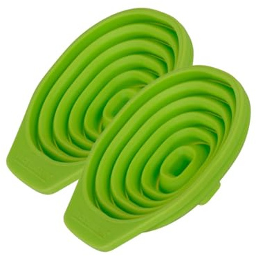 Fackelmann 9322350 Lot de 2 entonnoirs pliable en silicone, entonnoir télescopique, diamètre de 8,5 cm