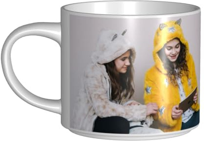 YIJIUWKIS Personalised Mug with 1 to 10 Photos Text Name Logo Custom Coffee Cup Double Sided Design Graduation Birthdays Gifts for Women Men Mum Dad, 450ml, 2 Images