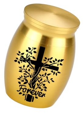Qsvbeeqj Ataúd simple para cenizas, recipiente para cenizas para mascotas, urna conmemorativa, recipiente de aleación de aluminio para mascotas