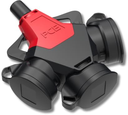 PCE Taurus2 Acoplamiento de 3 Vías - Distribuidor Schuko IP54 Goma Maciza