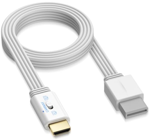 CAMWAY Wii to HDMI Converter, 1080P HDMI Adapter with 4:3/16:9 Aspect Ratio Switch, Supports All Wii Display Modes, Plug & Play for Wii & Wii U, Compatible with HD TV, Monitor & Projector, 150cm Cable