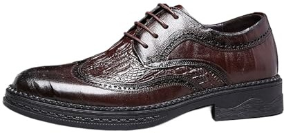 Premium Oxford-klänningsskor For Män For Affärer Casual Och Formella Evenemang Nötskinn, Halkskyddad Sula, Bekväm Promenad Hela Dagen(Brown,44 EU)