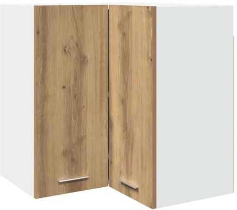 Générique Armadio angolare sospeso rovere 57 x 57 x 60 cm, mobile da cucina in legno di ingegneria con due ripiani per riporre oggetti, porta pratica per nascondere i tuoi effetti personali