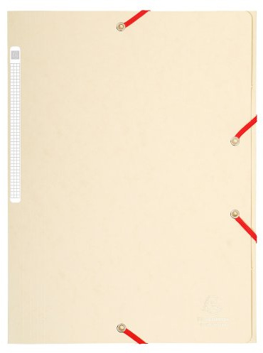 Exacompta 17104H 1 Mappe mit Gummizug Maxi capacity 3 Klappen aus Glanzkarton Maße 24 x 32 cm für Dokumente im Format A4 elfenbeinfarben