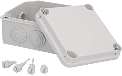 UNITEC surface-mounted junction box, junction box, installation housing, 121 x 121 x 68 mm, splash water and dust protection according to IP 65, screw-on lid