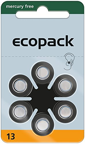 Varta Ecopack Hörgerätebatterien 60er Pack, Typ 13, Zink-Luft PR48, Quecksilberfrei, Hohe Leistung, Langlebig