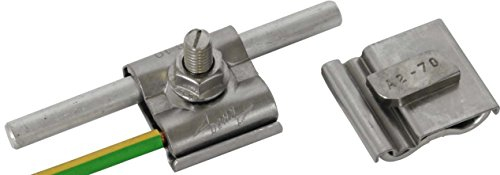 Dehn+Söhne Uni-Erdungsklemme 540 250 M8 Rd8-10mm+4-50qmm Verbinder für Blitzschutz 4013364138650, 1x Universalerdungsklemme, Silber