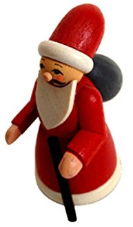 Rudolphs Schatzkiste Miniaturfigur Weihnachtsmann bunt Höhe=6cm NEU Seiffen Erzgebirge Dekoration Holzfiguren Weihnachten Fensterschmuck Spielzeug Deko Weihnachtsfigur