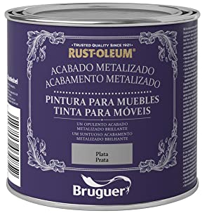 Rust-Oleum Bruguer Pintura para Muebles Metalizada Plata 125 ml