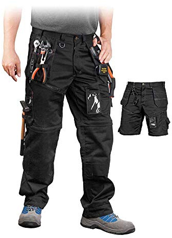Leber&Hollman LH-PEAKER Arbeitshose Sicherheitshose kurz/lang 2 in 1 Multifunktionshose Kurz Hose