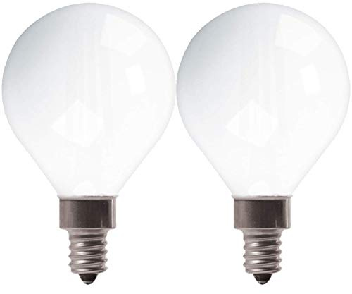 GE LED Light Bulbs, 60 Watt, Soft White, G16 Globe Bulbs, Frosted, Small Base (2 Pack)