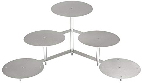 acciaio inoxheini.de - Alzata per torte in alluminio, rotonda, per matrimonio, 3 ripiani, 5 ripiani, diametro 24 cm, diametro 5 x 24 cm