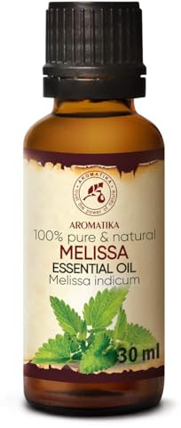 Melissenöl 30ml - Melissa Indicum - Indien Naturreines Ätherisches ätherisches Melissenöl für Guten Schlaf - Rumduft - Aromatherapie - Entspannung - Aroma Diffuser - Duftlampe - Öl Melisse