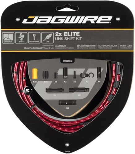 Jagwire 2 x Elite Link Shift Kettenschlauch-Set für Erwachsene, Unisex, Rot, Einheitsgröße