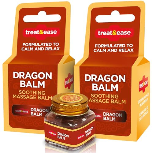 SOL 2pk Dragon Balm 60g, Tiger Red Muscle Rub. Fast-Acting Back Pain Relief Products. Quick-Absorbing & Deep-Penetrating Warming Comfort for Back, Joints, Knees. Maximum Strength and Soothing.