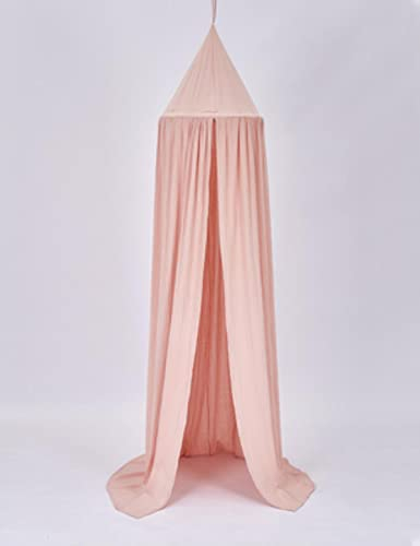 HTRNDDFF Kinderzimmer Baumwolle Baldachin Kinderzimmer Dekor Baumwolle Baldachin Krippe Dekor Moskito Baby Junge Mädchen Kinder Kinderzimmer Krippe Baumwolle Baldachine-rosa, Höhe 240CM
