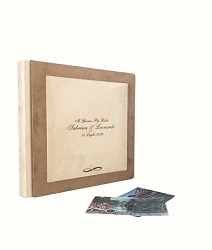TriVin Art album fotografico artigianale, interamente in velluto effetto alcantara, personalizzabile con incisione. Ideale per qualsiasi evento.